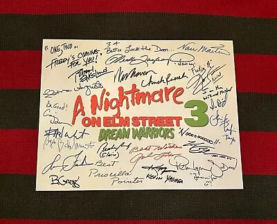 A Nightmare On Elm Street 3 Title Card- Cast-Signed- 8.5x11- Autograph Reprints • $9.99