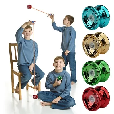 Metal Professional YoYo Kids Toy Boys Pro Stunt Trick Yo-Yo Bearing Ball Child • £5.79