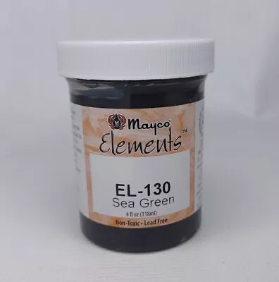 Mayco Elements Ceramic Glaze EL-130 Sea Green USED 4 Oz Jar • $19.99