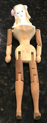 Vintage/antique Shackman Hand Made Bisque Doll Jointed Wood Arms And Legs Japan • $20.90