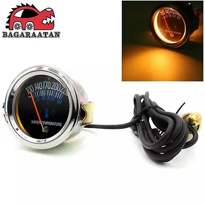 2'' 52mm Mechanical Black Metal Pointer Water Temp Temperature Gauge +Sensor ℃&℉ • $14.80