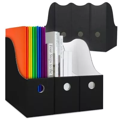 Black Magazine File Holders - 6 Pack Sturdy Cardboard Magazine Holder Magazin... • $22.52