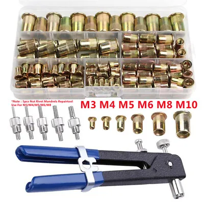 400PCS M3 M4 M5 M6 M8 M10 Rivet Nuts Kit Open End Threaded Rivnut Nutsert Insert • £15.35