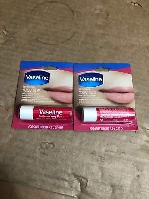 Vaseline Lip Therapy Rosy Lips With Petroleum Jelly Pack Of 2 • $6.99