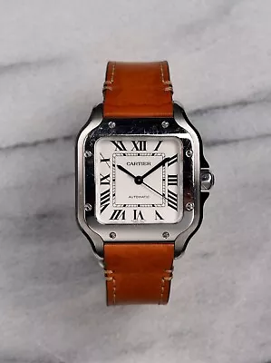 Cartier Santos Ref WSSA0029 Automatic White Roman Numeral Dial 35mm Watch. • $5199.99