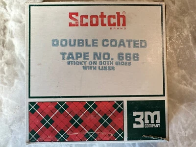 £19.36 • Buy Vintage Scotch Tape 666 Transparent Double Coated In Plaid Box 3m 3/4 In.