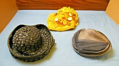 3 Vtg Hats Mixed Lot Heavy Wear READ DESCRIPTION Japar Helen Joyce New York  • $14.99