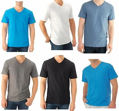 Fruit Of The Loom Select Men's V-Neck T-Shirts 6/8 Pack M-3X • $24.99