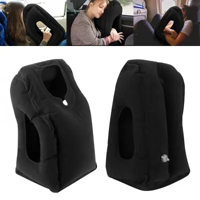 £12.29 • Buy Inflatable Air Cushion Travel Pillow For Airplane Office Nap Rest Neck Head Chin