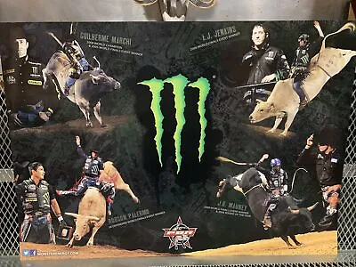 RARE PBR Pro Bull Riders  MONSTER ENERGY ~ New Old Stock Poster Advertising Sign • $9.99