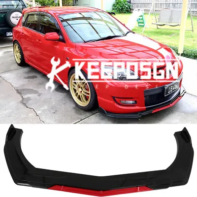 For Mazda 3 2004-2023 6 2003-2021 Front Bumper Red Lip Splitter Spoiler Gloss • $85.65