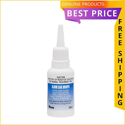Ilium Fungal Bacterial Mites Control Ear Drops For Dogs And Cats 20ml • $21.94