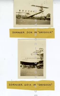 Two Vintage Snapshots Of The Dornier Do X In Drydock • $20
