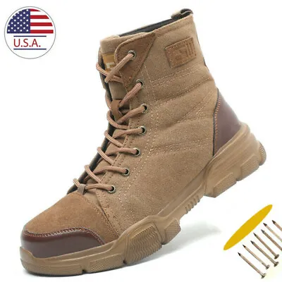 Mens Steel Toe Work Boots Safety Indestructible Combat Work Shoes Size 8-13 US • $32.09