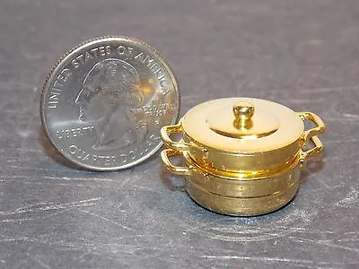 Dollhouse Miniature Brass Kitchen Cook Pot 1:12 Inch Scale E38 Dollys Gallery • $14.99