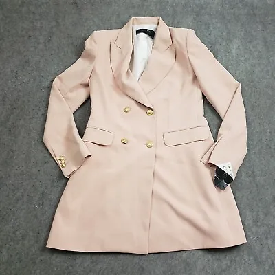 $48.99 • Buy NEW Zara Jacket Womens Medium Pink Coatigan Trench Long Sleeve Business Office