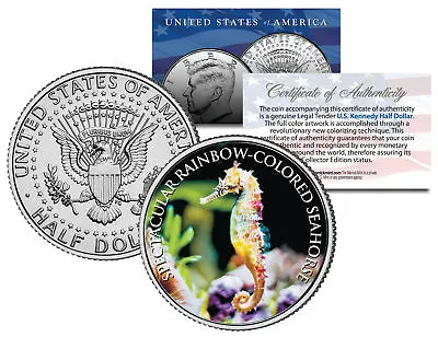 SPECTACULAR RAINBOW-COLORED SEAHORSE *Fish Series* JFK Half Dollar U.S. Coin • $8.95