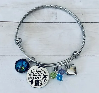 Monsters Inc We Scare Because We Care Charm Bangle Bracelet • $21