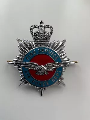 Rare Raf Air Department Fire Brigade Cap Badge • £12.50