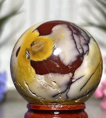 MOOKAITE SPHERE - Mineral Red Yellow Crystal Chakra Reiki Jasper Stone Rock Orb • $33