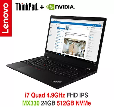 ThinkPad T15 I7 Quad 4.9GHz MX330 FHD IPS 24GB 512GB BL FPR 4Y OS Warranty P15s • $2444.95