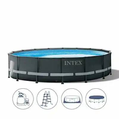 Intex 26326 Ultra Xtr Frame Above Ground Round Pool 488 X 122cm Sand Filter Pump • £1099