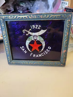 Framed Masons Shriners Mystic Shrine Emblem 1922 San Francisco Moon Star Sword • $45