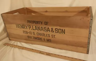 Vintage Baltimore Maryland 1960 Wooden Shipping Crate Advertising Wood Box • $125