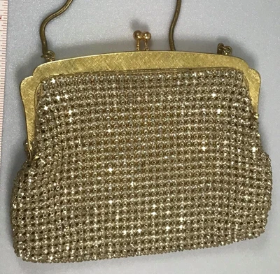$125 • Buy Vintage Oroton Rhinestones Handbag Goldtone
