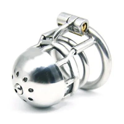 Stainless Steel Male Chastity Device Metal Cage Men Puncture Piercing Hook CC302 • $29.44