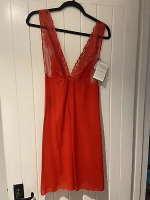 BNWT La Perla Silk & Lace Red Chemise Size Large RRP £360 • $74.71