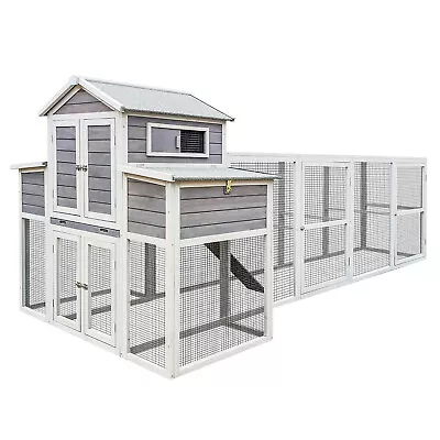 150＂Chicken Coop Extra Large Wooden Hen House Rust-proof Metal Wire Poultry Cage • $520