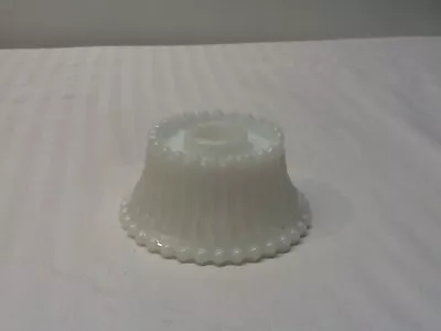 Vintage Beaded Milk Glass Candle Stick Holder With Ribbed Sides • $7