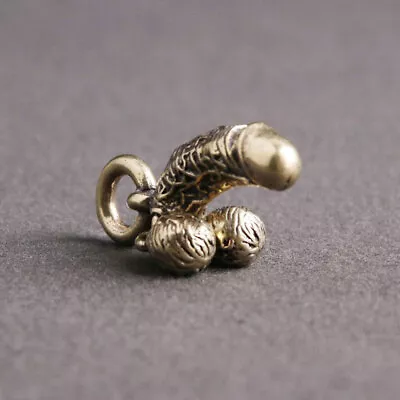 Funny Pendant Mini Brass Male Penis Simulation Chick Keychain Auto Accessories • $4.02