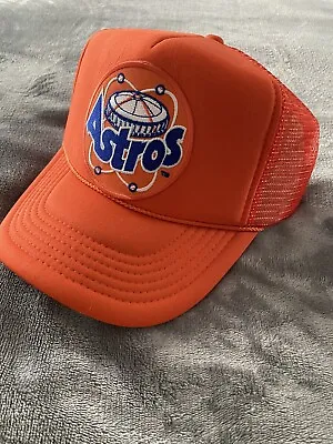 Throwback Vintage Astros Classic Logo Orange Trucker Mesh Snapback Hat Cap NEW • $22