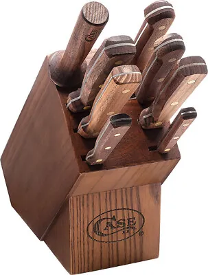 $323.99 • Buy Case Cutlery Kitchen Blade Nine Piece Wooden Block Walnut Handle Knife Set 10249