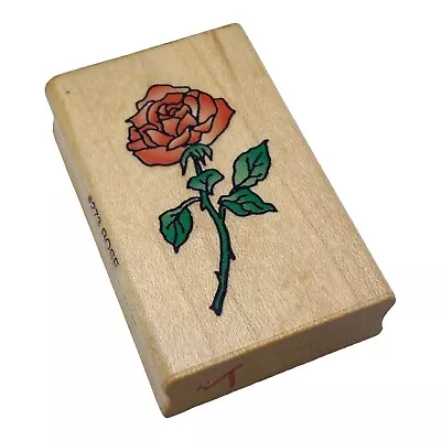 Rose Flower Rubber Stamp Mounted 1 3/8” X 2 1/8” Comotion Rubber Stamps 273 Rose • $2.99