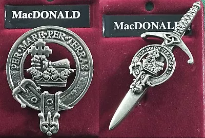 MacDonald Scottish Clan Crest Pewter Badge Or Kilt Pin  • $30.95