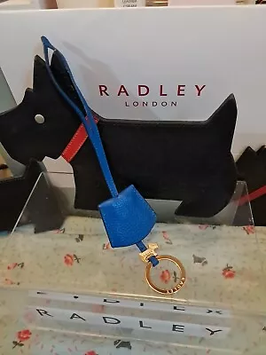 Radley Bag Charm . Leather Key Fob Keyring With Metal Scottie Dog. • £9.95