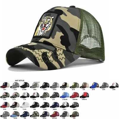 Men Women Baseball Hat Adjustable Trucker Mesh Ball Cap Solid Snapback Hat Cap • $12.08