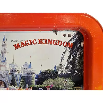 Walt Disney Magic Kingdom Vintage Metal Serving Lap Tray - Damage • $15
