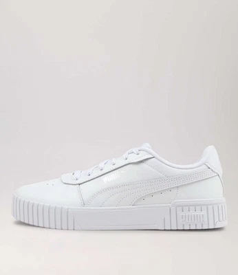 $79.95 • Buy New Puma Carina 2.0 W White Silver Leather Sneakers Womens Shoes Casual