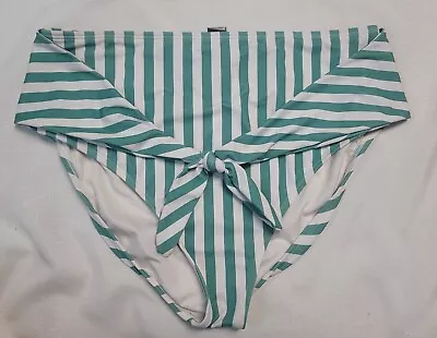 Gabi Fresh Swimsuit Hi-waisted Brief Size 20 Green Striped • $7.99