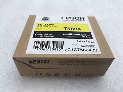 New EXPIRED: 2018 Genuine Epson Pro 3800 3880 Yellow K3 Ink T5804 T580400 • $49.99