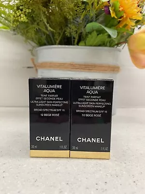 CHANEL VITALUMIERE AQUA Ultra-Light Skin Perfecting Sunscreen (You Pick) NIB • $52.24