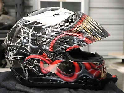 Venom Custom Full Face Motorcycle Medium Helmet • $450