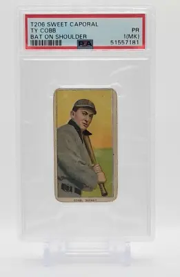 T206 Ty Cobb Bat On Shoulder Sweet Caporal  Psa 1 (mk) - Hof • $3199