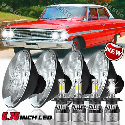 4pc 5.75  5-3/4 Inch Round Led Headlights Hi-Lo For Ford Galaxie 500 1962-1974 • $119.99