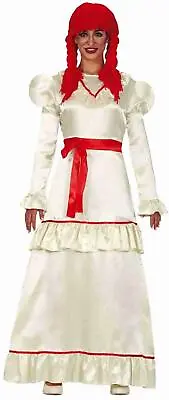 Ladies Annabelle Style Scary Evil Doll Halloween Horror Fancy Dress Costume • £12.99