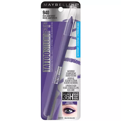 Maybelline TattooStudio Sharpenable Gel Pencil Eyeliner. Rich Amethyst. 0.04 Oz • $11.99